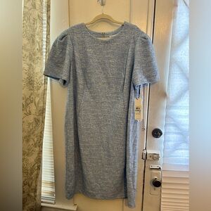 Calvin Klein Textured Blue Midi Dress